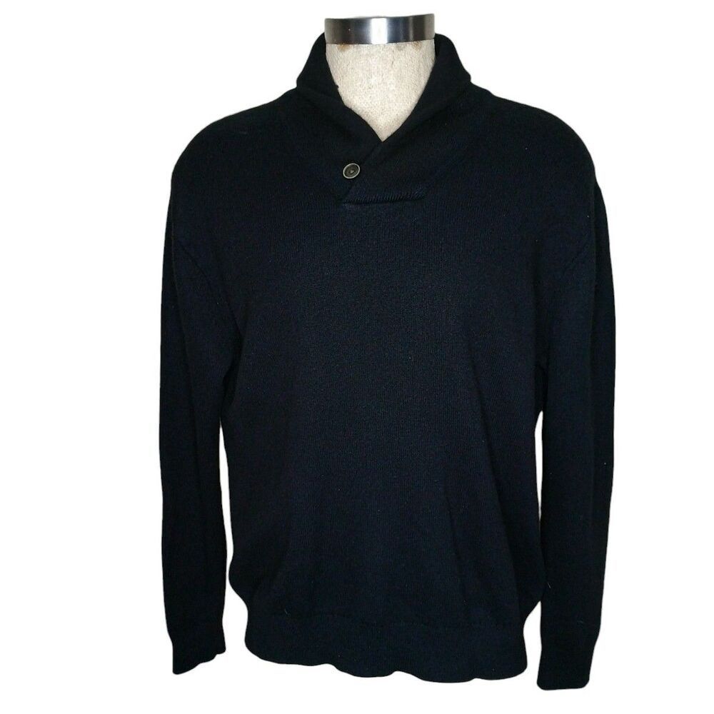 UNTUCKit Sweater Black Merino Wool Blend Knit Pullover Mens Size X-large